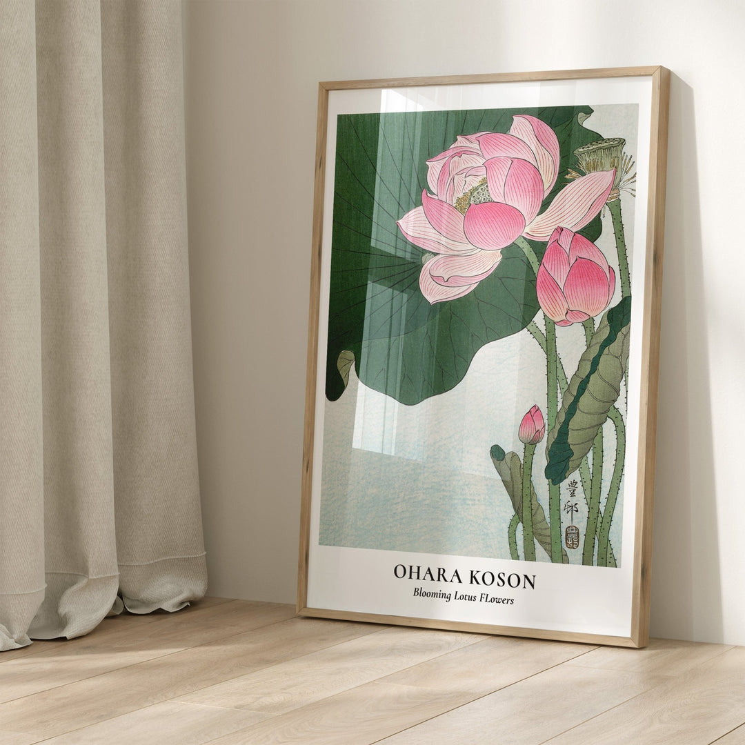 Blooming Lotus Flowers Wall Art by Ohara Koson - Style My Wall