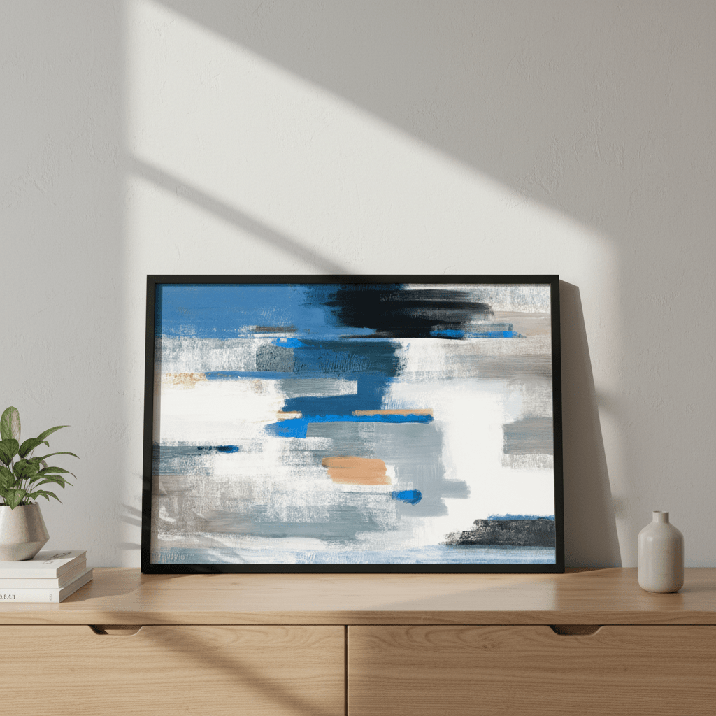 Blue and Mango by Julia Cheney wall - art - picture - poster