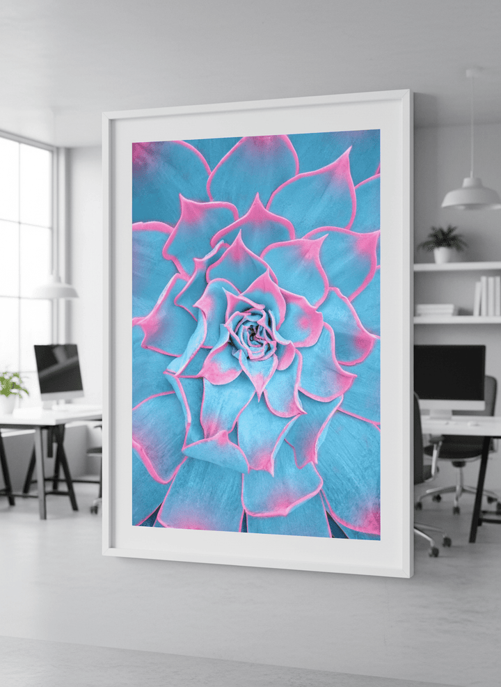 Contemporary wall art featured in a bright modern office workspace