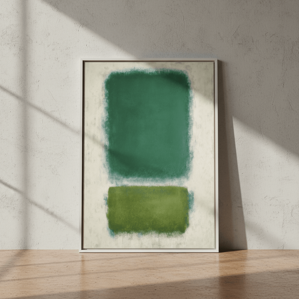 Blue, Beige And Green Abstract Wall Art Inspired by Mark Rothko wall - art - picture - poster