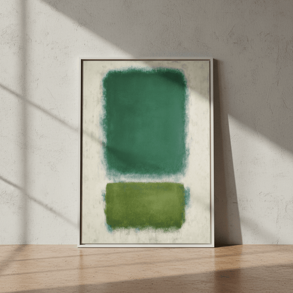 Blue, Beige And Green Abstract Wall Art Inspired by Mark Rothko