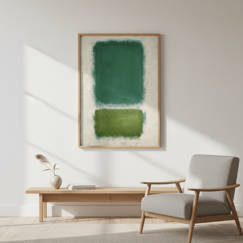 Blue, Beige And Green Abstract Wall Art Inspired by Mark Rothko wall - art - picture - poster