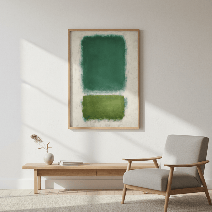 Blue, Beige And Green Abstract Wall Art Inspired by Mark Rothko wall - art - picture - poster