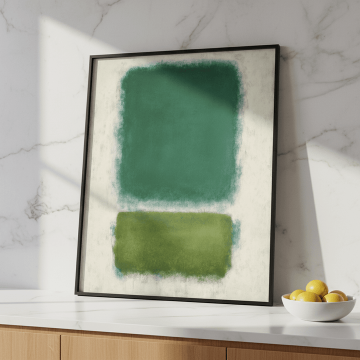 Blue, Beige And Green Abstract Wall Art Inspired by Mark Rothko wall - art - picture - poster