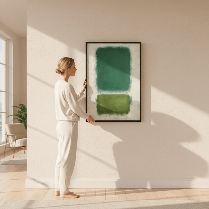 Blue, Beige And Green Abstract Wall Art Inspired by Mark Rothko wall - art - picture - poster
