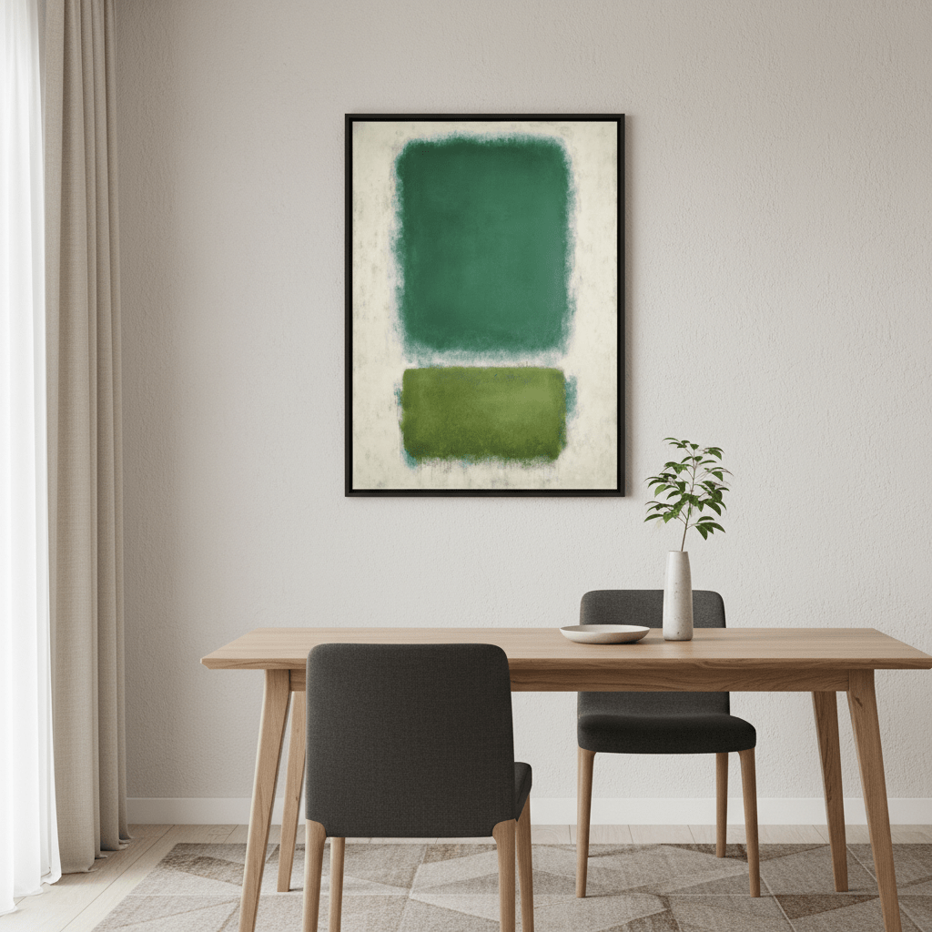 Blue, Beige And Green Abstract Wall Art Inspired by Mark Rothko wall - art - picture - poster