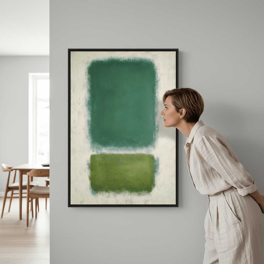 Blue, Beige And Green Abstract Wall Art Inspired by Mark Rothko wall - art - picture - poster