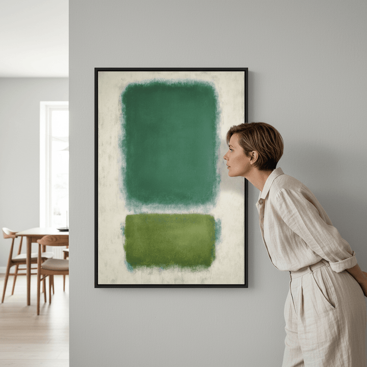 Blue, Beige And Green Abstract Wall Art Inspired by Mark Rothko wall - art - picture - poster