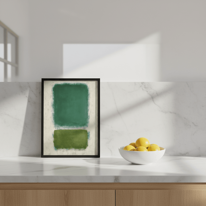Blue, Beige And Green Abstract Wall Art Inspired by Mark Rothko wall - art - picture - poster