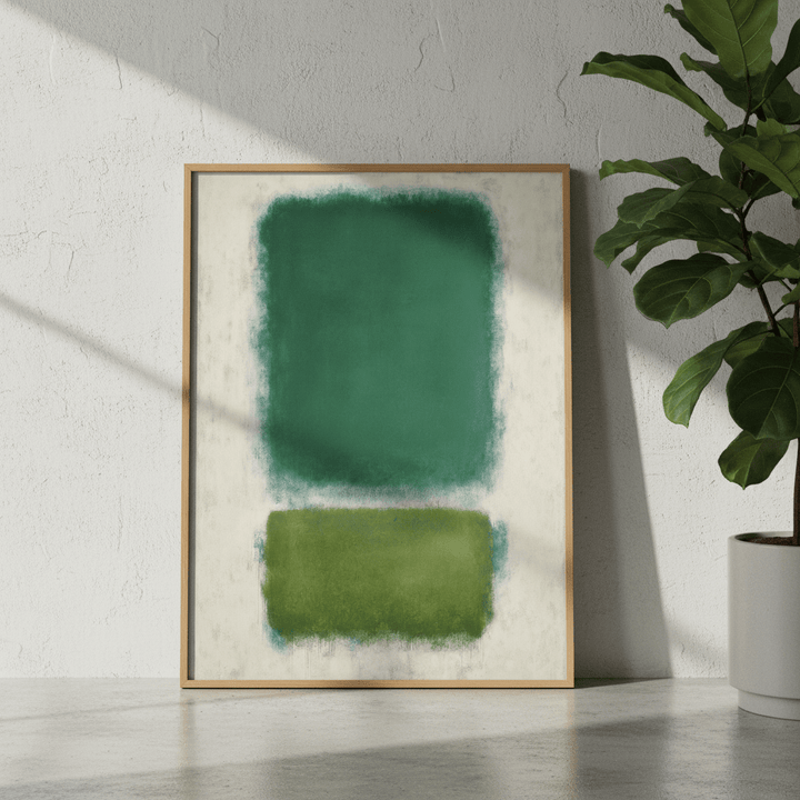 Blue, Beige And Green Abstract Wall Art Inspired by Mark Rothko wall - art - picture - poster