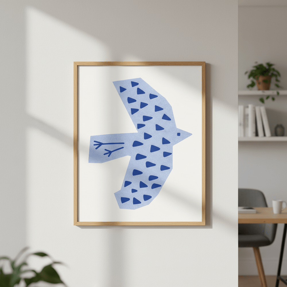 Blue Bird by Silvia Visscher wall - art - picture - poster