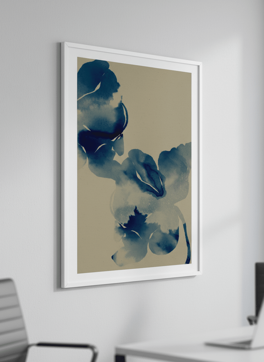 Contemporary wall art featured in a bright modern office workspace