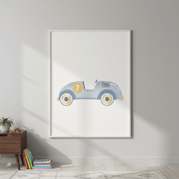 Blue Car by Menina Lisboa | Art & Canvas Print