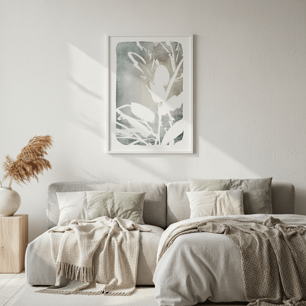 Blue Cottage Floral by Deer Muskeeter wall - art - picture - poster