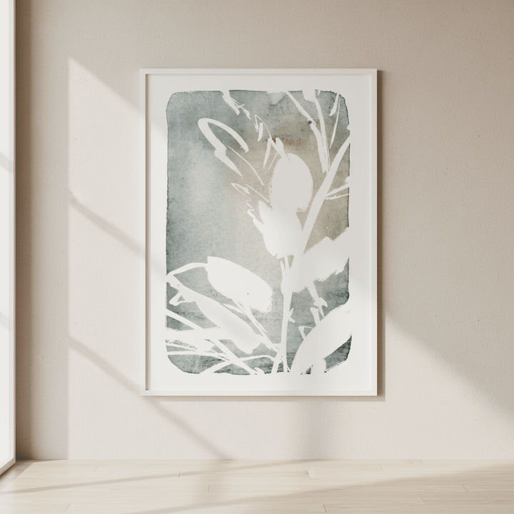 Blue Cottage Floral by Deer Muskeeter wall - art - picture - poster