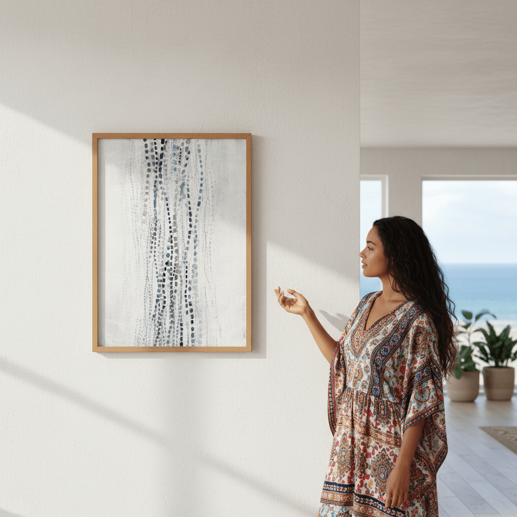 Blue Dancing Waves by Deer Muskeeter wall - art - picture - poster