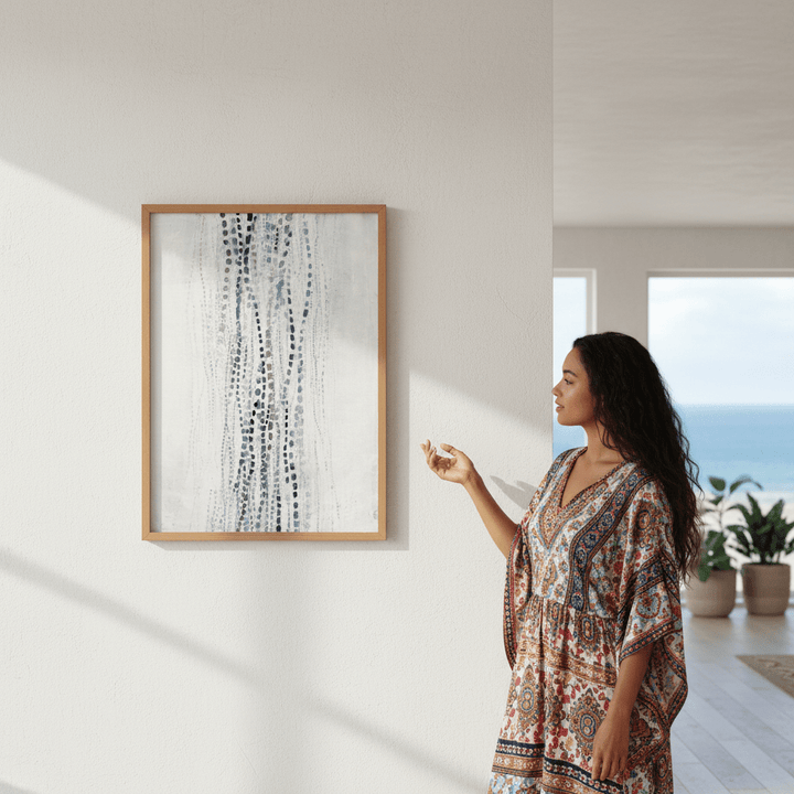 Blue Dancing Waves by Deer Muskeeter wall - art - picture - poster