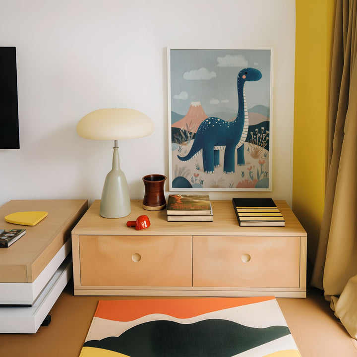 Blue Dinosaur Kids Wall Art Nursery Print wall - art - picture - poster