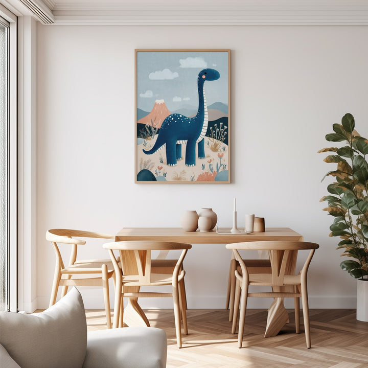 Blue Dinosaur Kids Wall Art Nursery Print wall - art - picture - poster