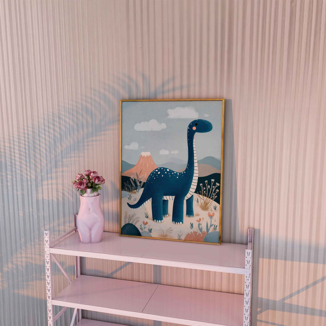 Blue Dinosaur Kids Wall Art Nursery Print wall - art - picture - poster