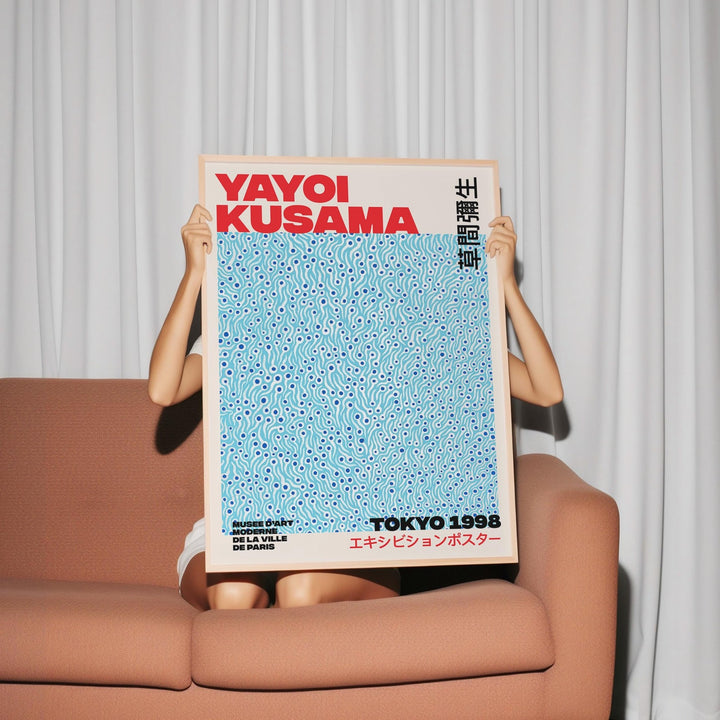 Blue Dots Infinity Nets Wall Art by Yayoi Kusama - Style My Wall