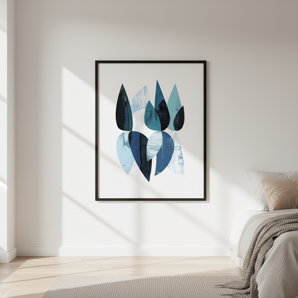 Blue Floral Abstract by Deer Muskeeter wall - art - picture - poster