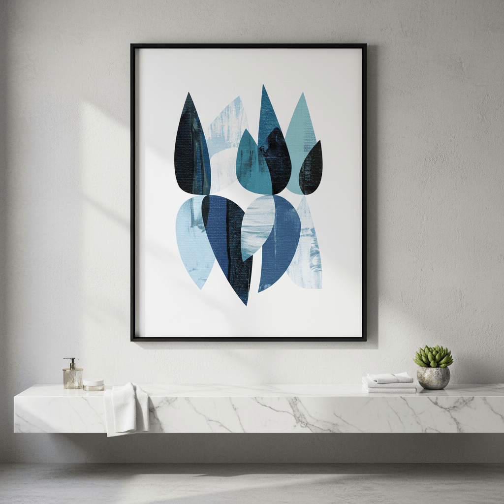 Blue Floral Abstract by Deer Muskeeter wall - art - picture - poster