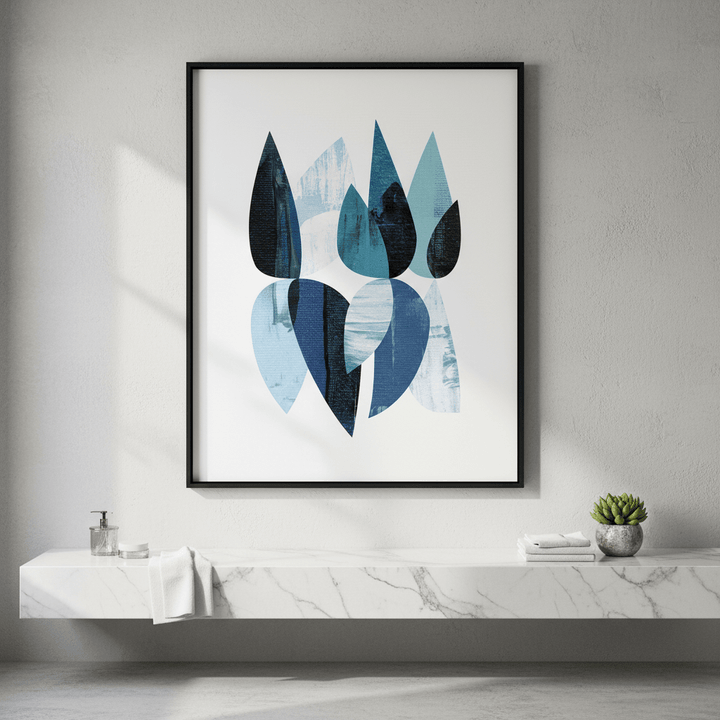 Blue Floral Abstract by Deer Muskeeter wall - art - picture - poster