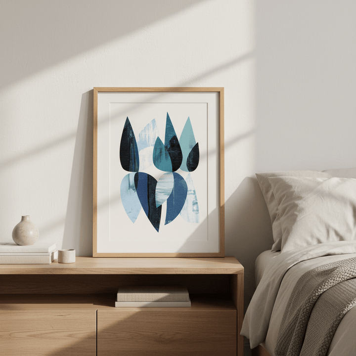 Blue Floral Abstract by Deer Muskeeter wall - art - picture - poster