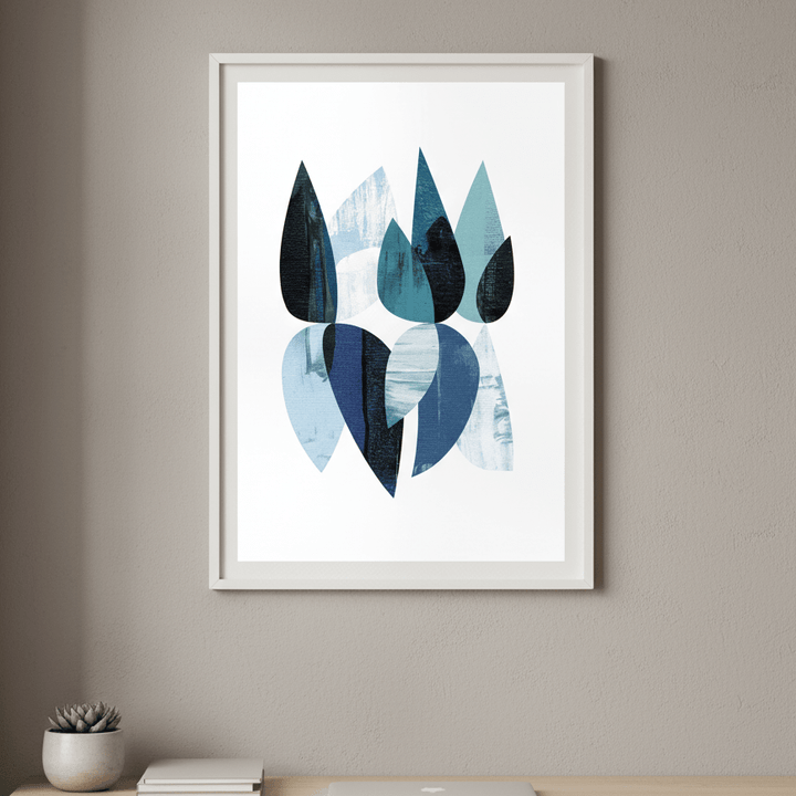 Blue Floral Abstract by Deer Muskeeter wall - art - picture - poster