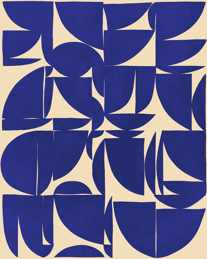 Blue Forms Portrait by Maison Bootsy - Style My Wall, frame