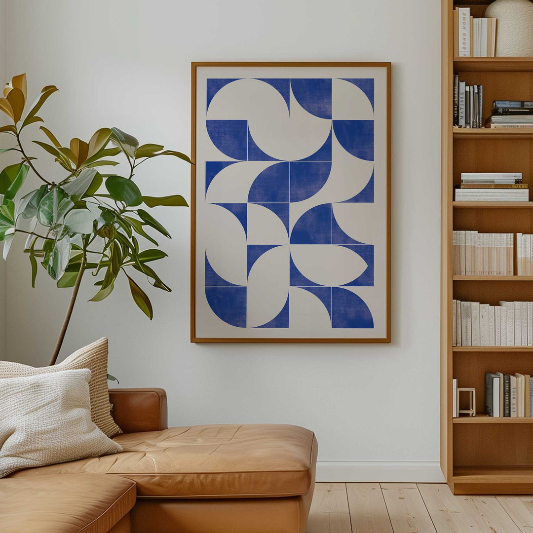 Abstract wall art timber border living room