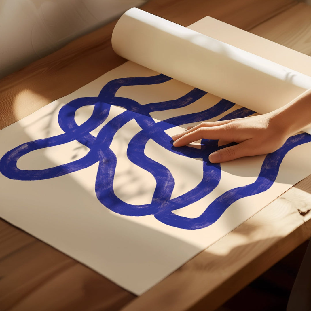 Blue & Green Abstract Scribble Set of 2 by Maison Bootsy,livingroom,timber  border