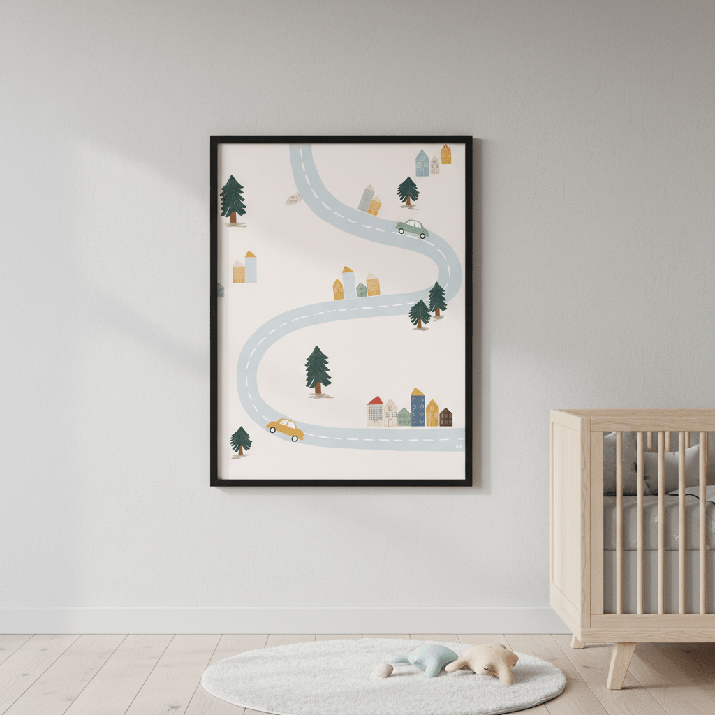 Blue Green Village by Menina Lisboa wall - art - picture - poster