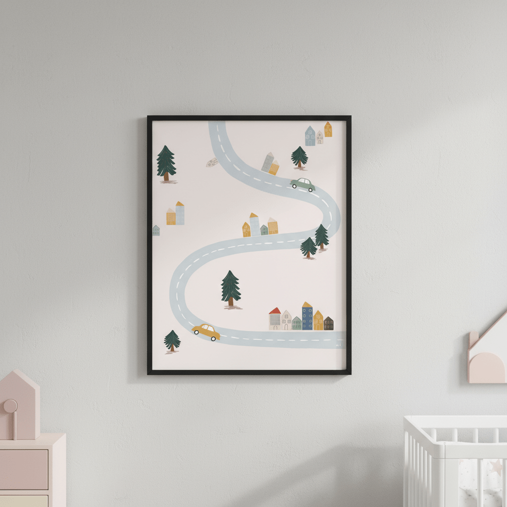 Blue Green Village by Menina Lisboa wall - art - picture - poster