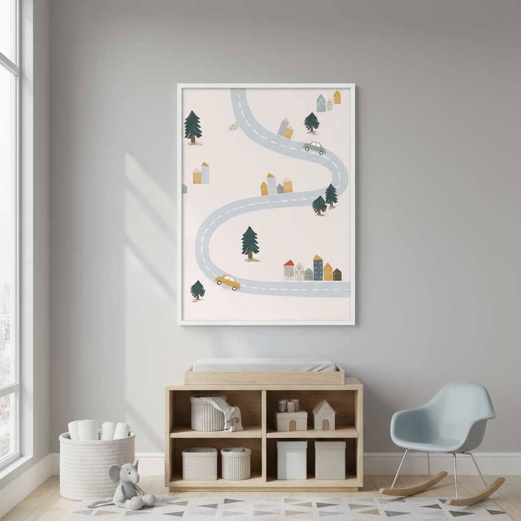 Blue Green Village by Menina Lisboa wall - art - picture - poster