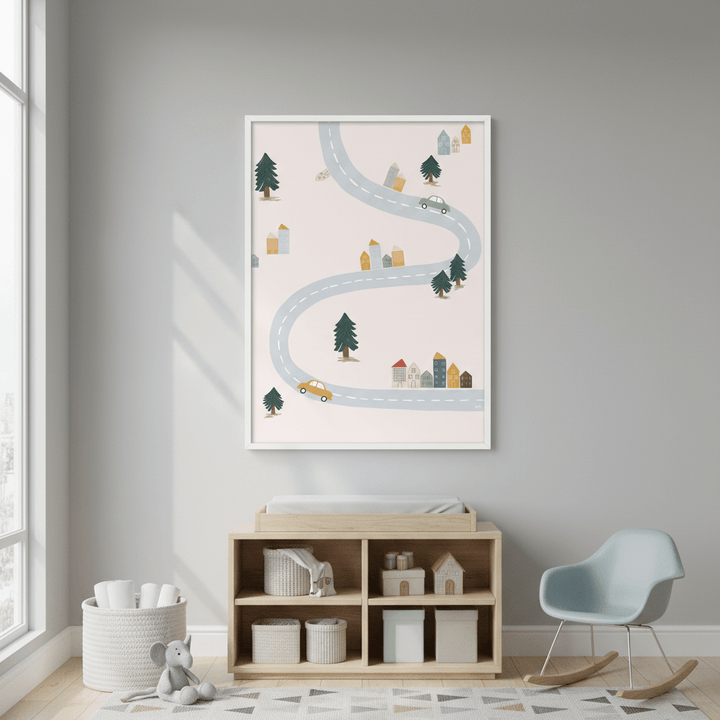 Blue Green Village by Menina Lisboa wall - art - picture - poster