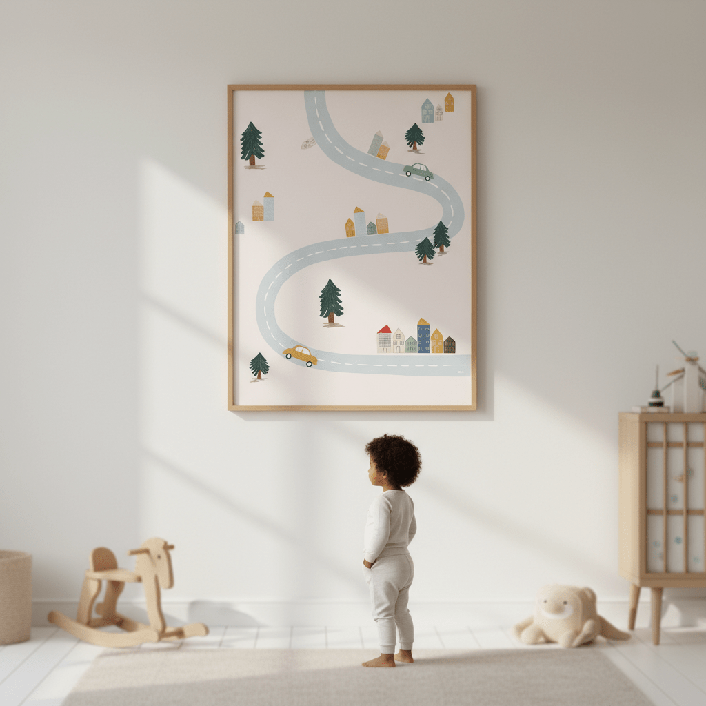 Blue Green Village by Menina Lisboa wall - art - picture - poster