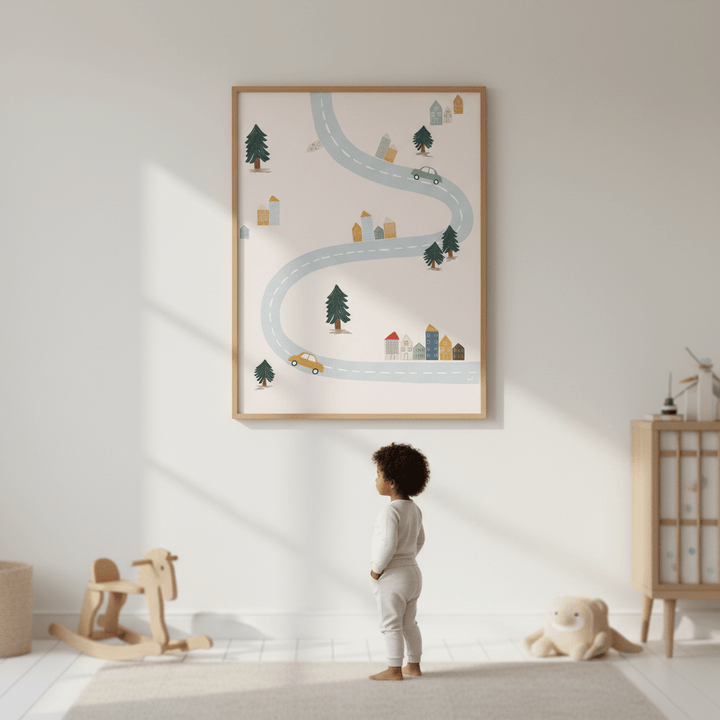 Blue Green Village by Menina Lisboa wall - art - picture - poster