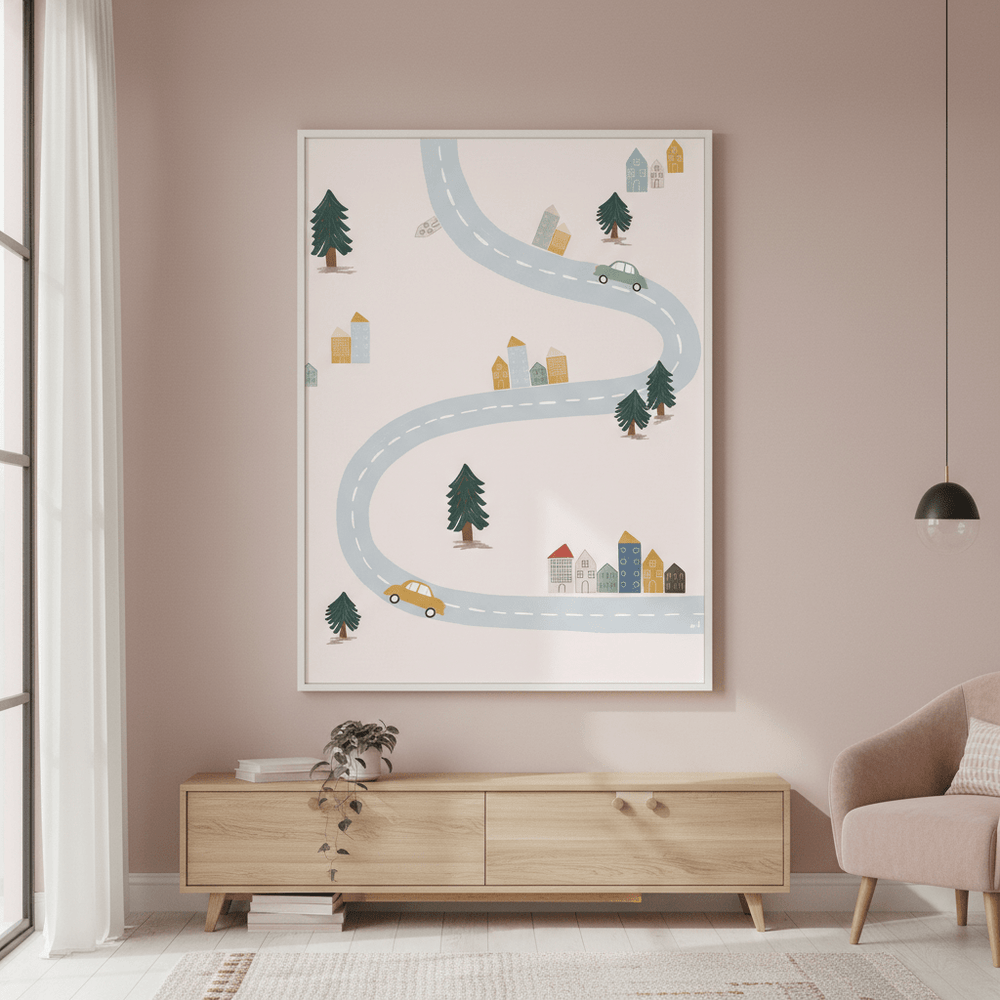 Blue Green Village by Menina Lisboa wall - art - picture - poster