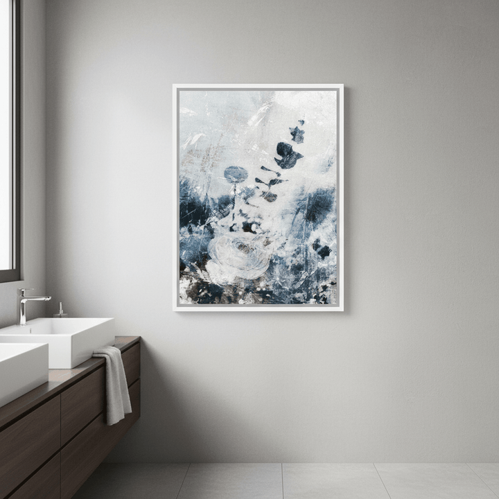 Blue Grunge Floral by Deer Muskeeter wall - art - picture - poster