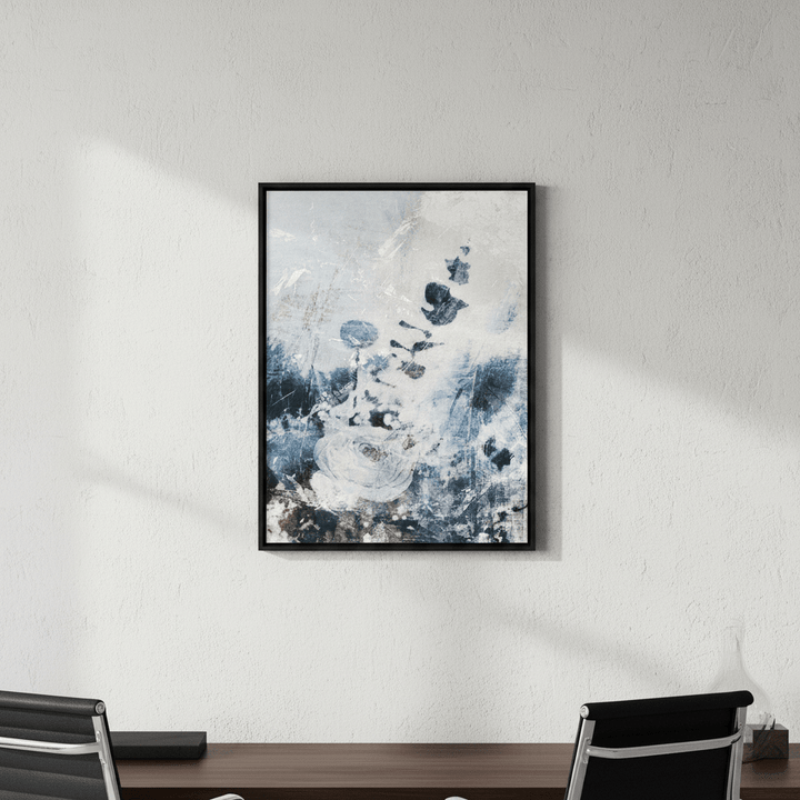 Blue Grunge Floral by Deer Muskeeter wall - art - picture - poster