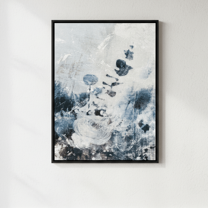 Blue Grunge Floral by Deer Muskeeter wall - art - picture - poster