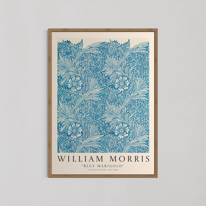 Blue Marigold Pattern Wall Art by William Morris - Style My Wall