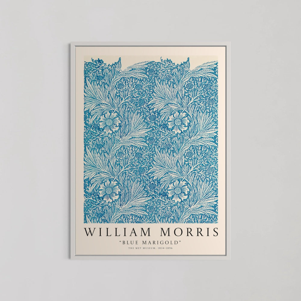 Blue Marigold Pattern Wall Art by William Morris - Style My Wall