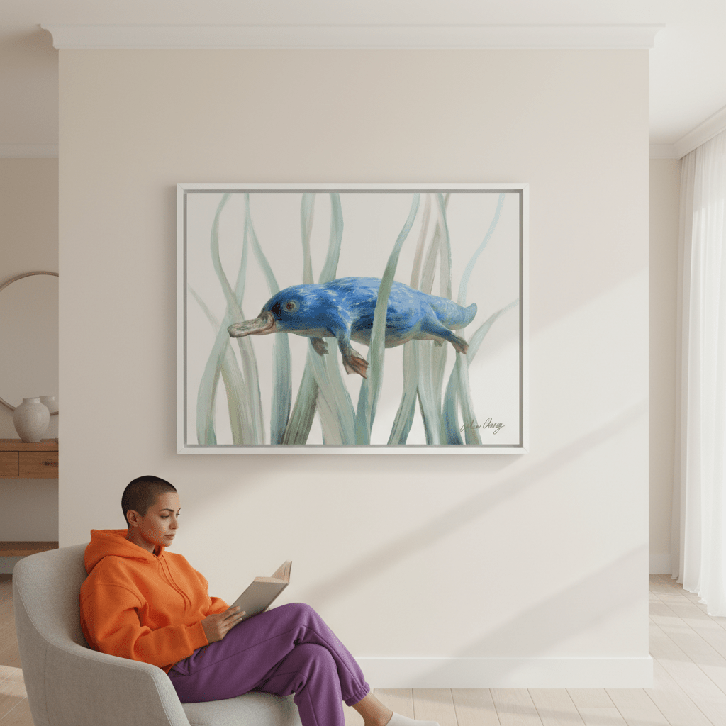 Blue Platypus by Julia Cheney wall - art - picture - poster