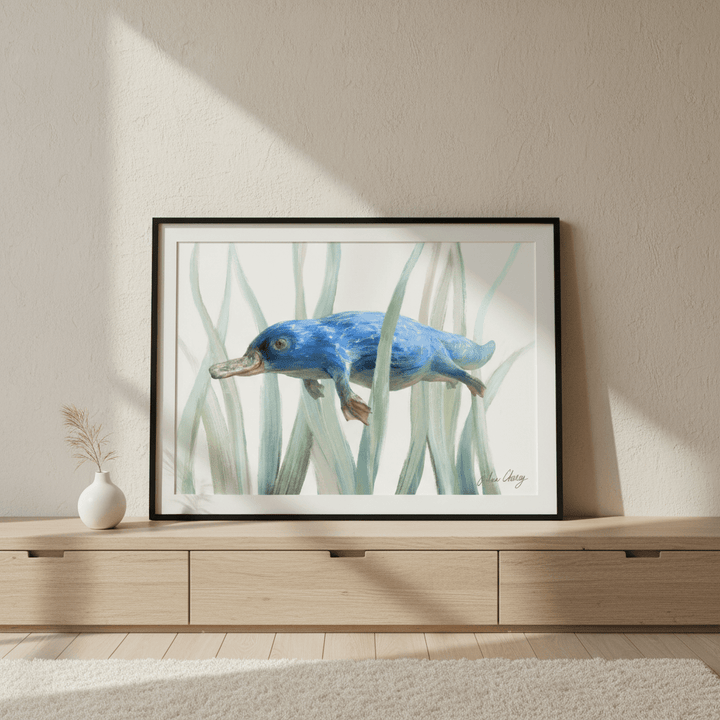 Blue Platypus by Julia Cheney wall - art - picture - poster