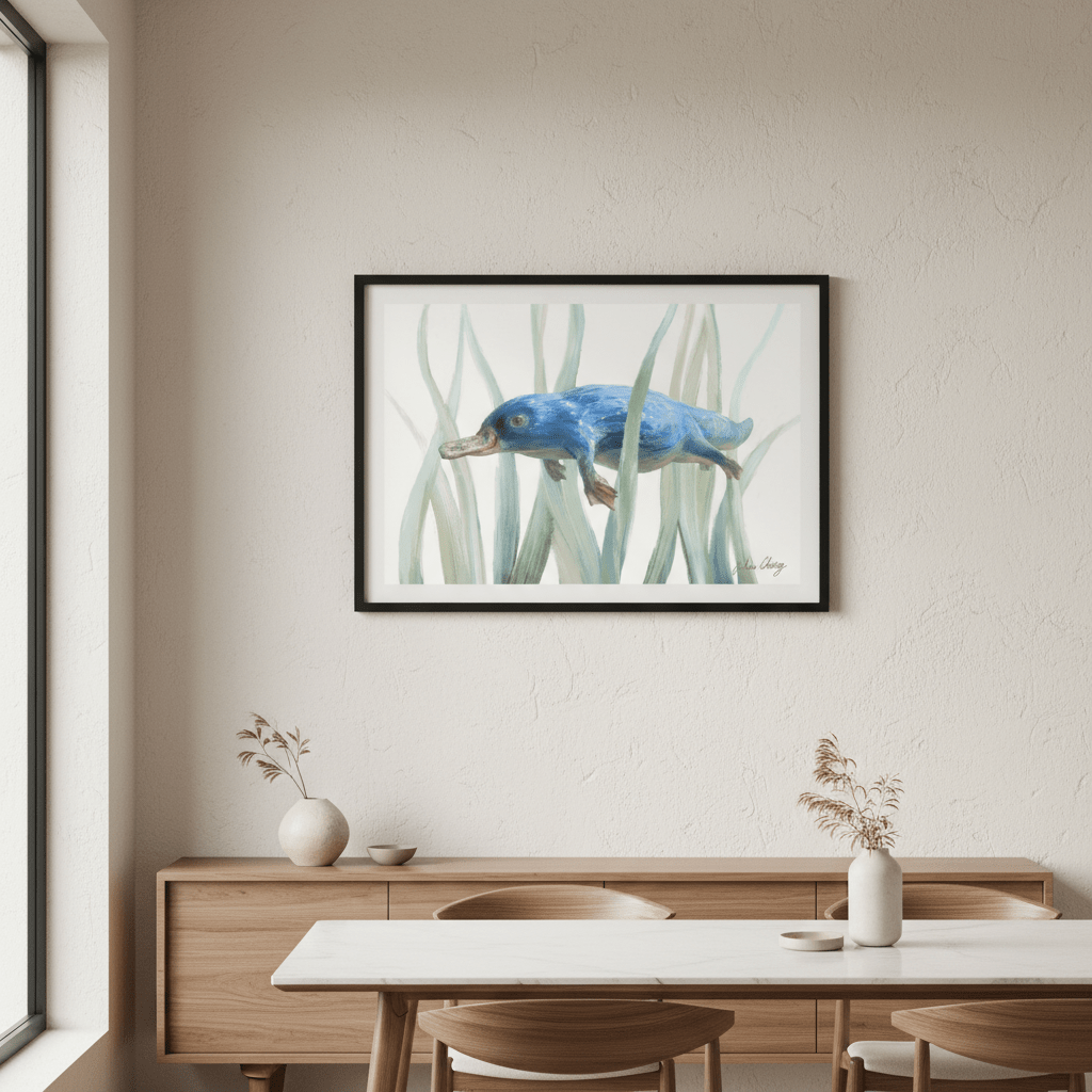 Blue Platypus by Julia Cheney wall - art - picture - poster
