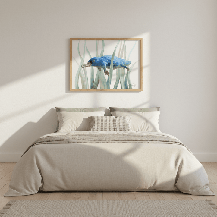 Blue Platypus by Julia Cheney wall - art - picture - poster