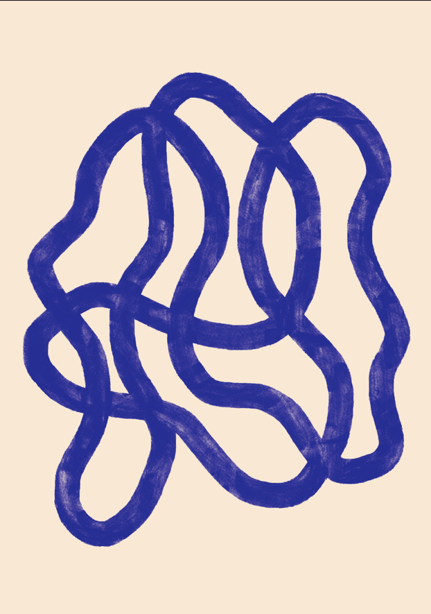 Blue Rope & Scribble Pair by Maison Bootsy,livingroom,timber border